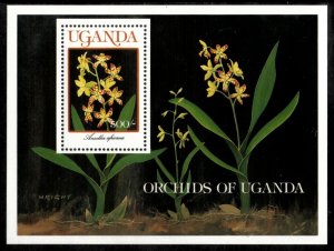 Uganda 1989 - Flowers Orchids - Souvenir Stamp Sheet - Scott #755 - MNH