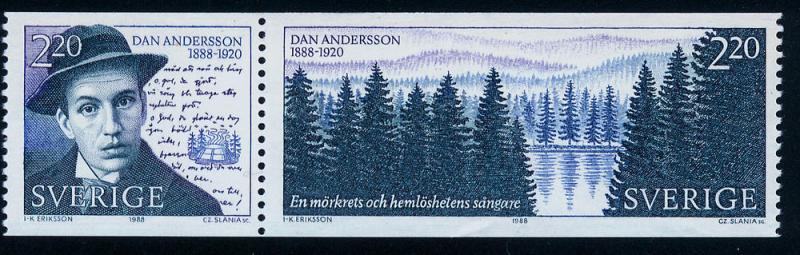 SWEDEN 1705a, Dan Andersson, Poet. MNH