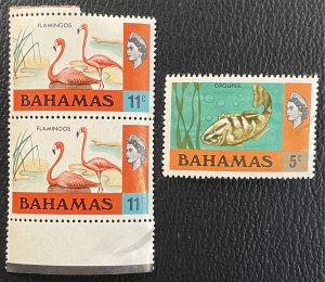 Bahamas #317,322 MNH VF/XF - Queen Elizabeth / Flamingos / Grouper 1971 [R788]