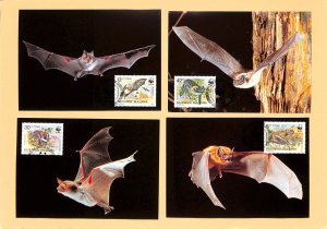 Bulgaria WWF World Wild Fund for Nature maxicards  stamps bats