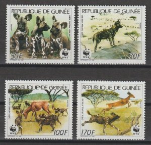 GUINEA 1987 WWF SG 1325/28 MNH