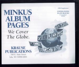 1998 United States Plate Blocks Minkus Stamp Album Supplement Pages #MPB98C