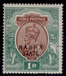 INDIAN STATES - Nabha GV SG58, 1r red-brown & deep blue-green, M MINT. Cat £23.