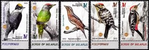 BELARUS 2022-12 FAUNA Birds: Woodpeckers. Complete - Set and 2 Souv Sheets, MNH
