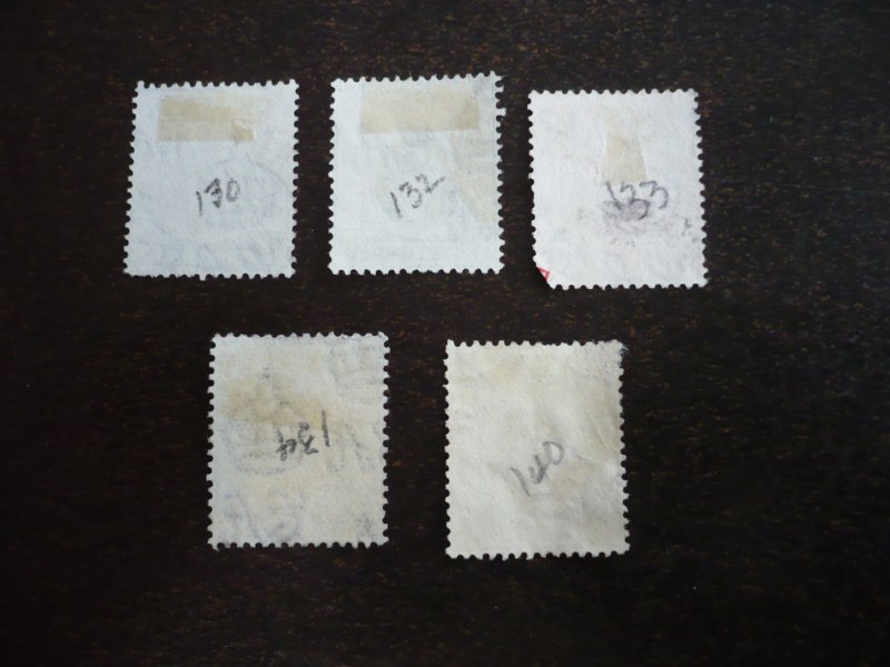 Stamps - Hong Kong - Scott# 130,132-134,140 - Used Part Set of 5 Stamps