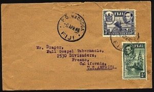 FIJI 1946 3½d rate cover to USA with PO NADROGA cds........................98217