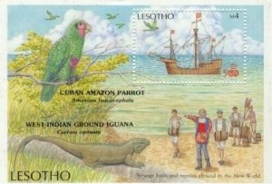 Lesotho 1987 - Amazon Parrot Birds - Souvenir Stamp Sheet - Scott #617 - MNH
