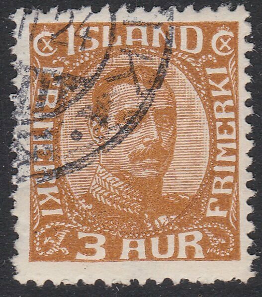 ICELAND 3 aur SG117 fine used...............................................F697