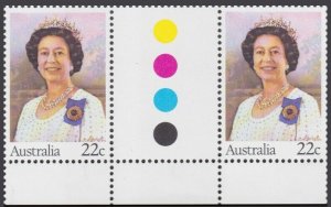 AUSTRALIA SC#740 Queen Elizabeth II Birthday Gutter Pair (1980) MNH