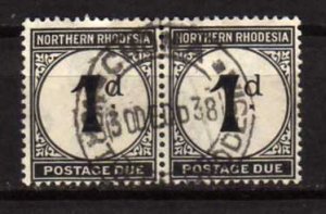 Northern Rhodesia # J1 Used Pair 1929 Postage Due Stamps Rhodesia