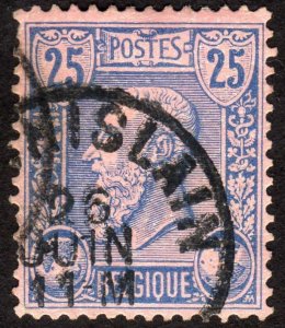 1885, Belgium 25c, Used, Sc 53