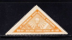 Bolivia stamp #C81, MLH OG, triangle,   CV $12.00