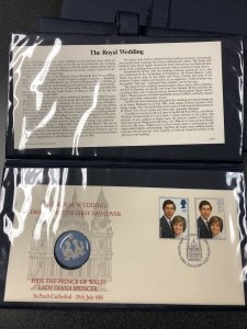 The Royal Wedding First Day Cover Stamp with Wedgewood Cameo Charles & Diana 