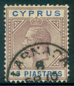 CYPRUS : 1915. Stanley Gibbons #84 Very Fine, Used, neat Larnaca cancel Cat £160