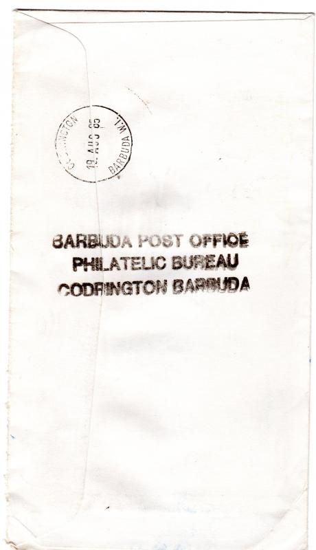 Barbuda 1985 Churchill/De Gaulle Registered Letter to UK Postal History