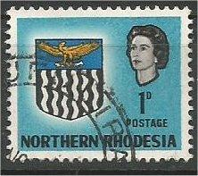 NORTHERN RHODESIA, 1963, used 1p, Arms  Scott 76