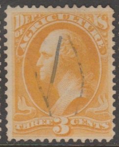 U.S. Scott #O3 Washington - Agriculture Official Stamp - Used Single