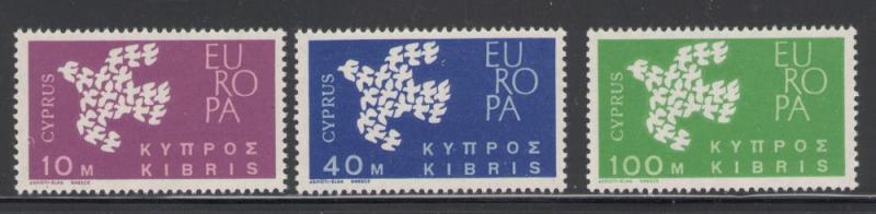 Cyprus 1962 Europa Scott # 201 - 203 MNH