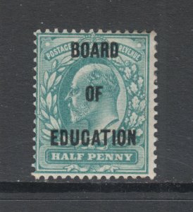 Great Britain Sc O67 MLH. 1902 ½p KEVII with Board of Education overprint