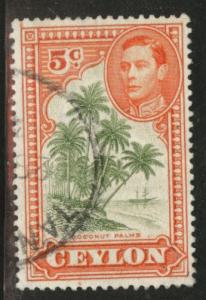 Ceylon Scott 292a perf 13.5 Used KGVI from 1943-47 set