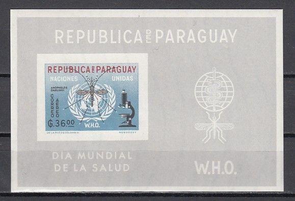 Paraguay, Scott cat. 683 A. World Against Malaria, IMPERF s/sheet.