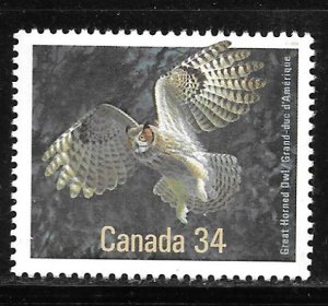 Canada 1097: 34c Great Horned Owl (Bubo virginianus), MNH, VF