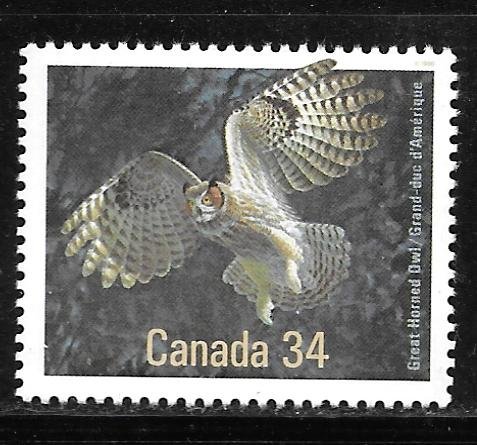 Canada 1097: 34c Great Horned Owl (Bubo virginianus), MNH, VF