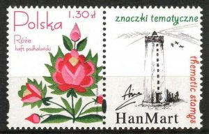 Poland 2005 Flowers Roses My Stamps Architecture Lighthouses MNH