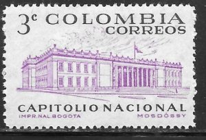 Columbia 705: 3c Capitol Bogota, MH, F-VF