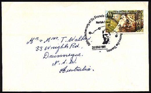 NORFOLK IS 1981 cover Francis Chichester airmail commem pmk................95971