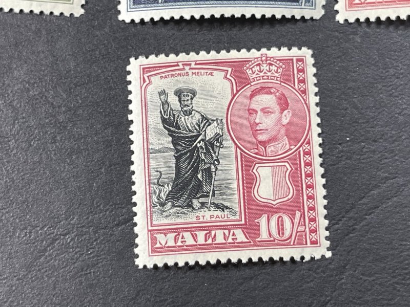 MALTA # 191-205---MINT/HINGED**(SLIGHT EVEN TONING)**---COMPLETE SET---1938-43