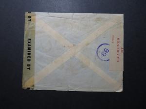Palestine 1945 British Army PO #4 Dual Censor Cover to USA/Sm Bottom TearsZ11383