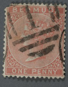 Bermuda #19a Used VG/Fine Dull Rose Wm CA(2) Cancel w/ Barred Oval w/ '1