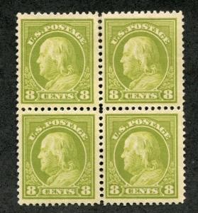 UNITED STATES 414 MINT LH, F-VF, BLOCK 4, 8c FRANKLIN