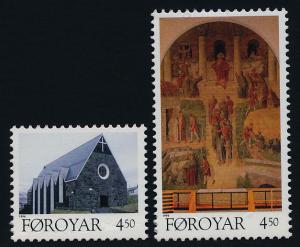 Faroe Islands 310-1 MNH Christmas, Christianschurch