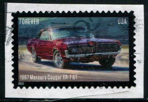 5718 US (60c) Pony Cars - Mercury Cougar XR-7 SA, used on paper