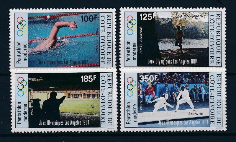 [55355] Ivory Coast 1984 Olympic games Swimming Shooting Fencing MNH