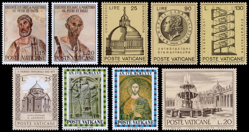 Vatican City Scott 448 // 573 (1967-75) Mint NH/NG F-VF B