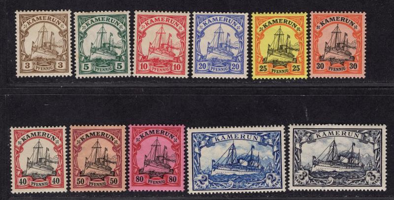 $Ger Colonies Cameroun, SC#7-15, 17-18, MH, ex. 16, 19, Partial Set, CV $101.15