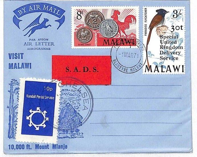 KK312 1971 Malawi Blantyre Chelsea London GB Cover {samwells-covers}