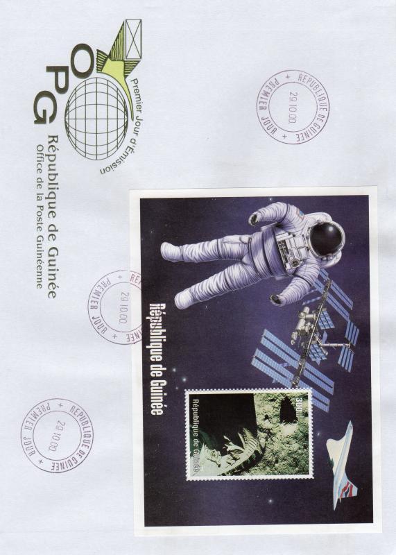 Guinea 2000 Space 40 Years of NASA from Glenn to Apollo SS Perforated (9)FDC