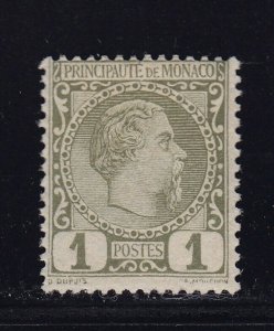 Monaco Scott # 1 F-VF OG mint previously Hinged nice color scv $ 25 ! see pic !