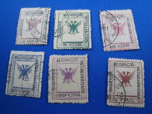 ALBANIA 1917 - SCOTT # 54-61    Used