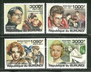 Burundi MNH 951-4 Film Actors & Actresses 2011 SCV 12.50