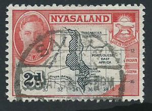 Nyasaland  SG 147 spacefiller paper thin