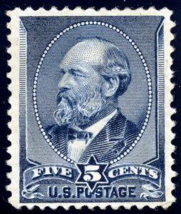 US 216 5c 1888 American Bank Note James A. Garfield unused OG hinged F-VF