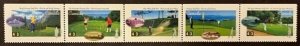 Canada #1557a MNH; Canadian golf courses - strip of 5 (1995)