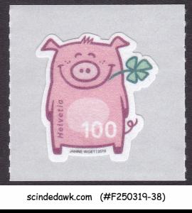 SWITZERLAND - 2019 LUCKY PIG - 1V MINT NH SELF  ADHESIVE STAMP