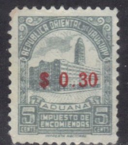 URUGUAY SC# Q87 MH 5c /.30 SURCHARGE  SEE SCAN