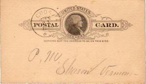 United States Hampshire Coos 1892 target  1854-1915  Postal Card.